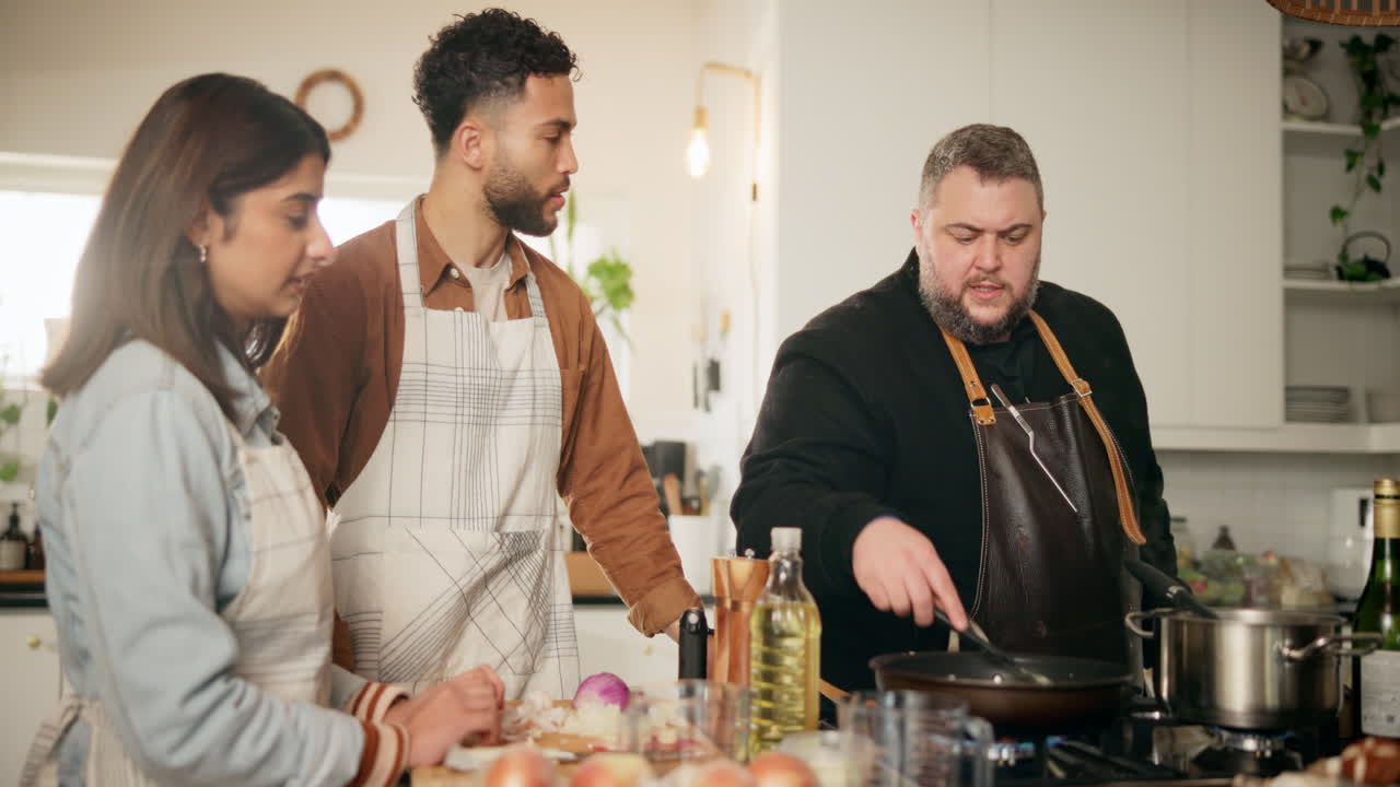 clase de cocina con amigos