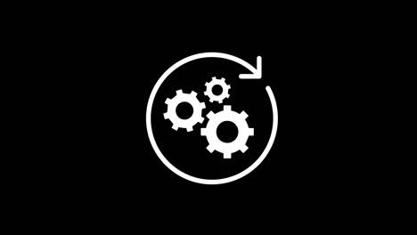 gears and refresh icon animation. alpha matte