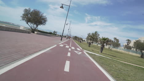 360 barrel camera roll at promenade and man riding on bike