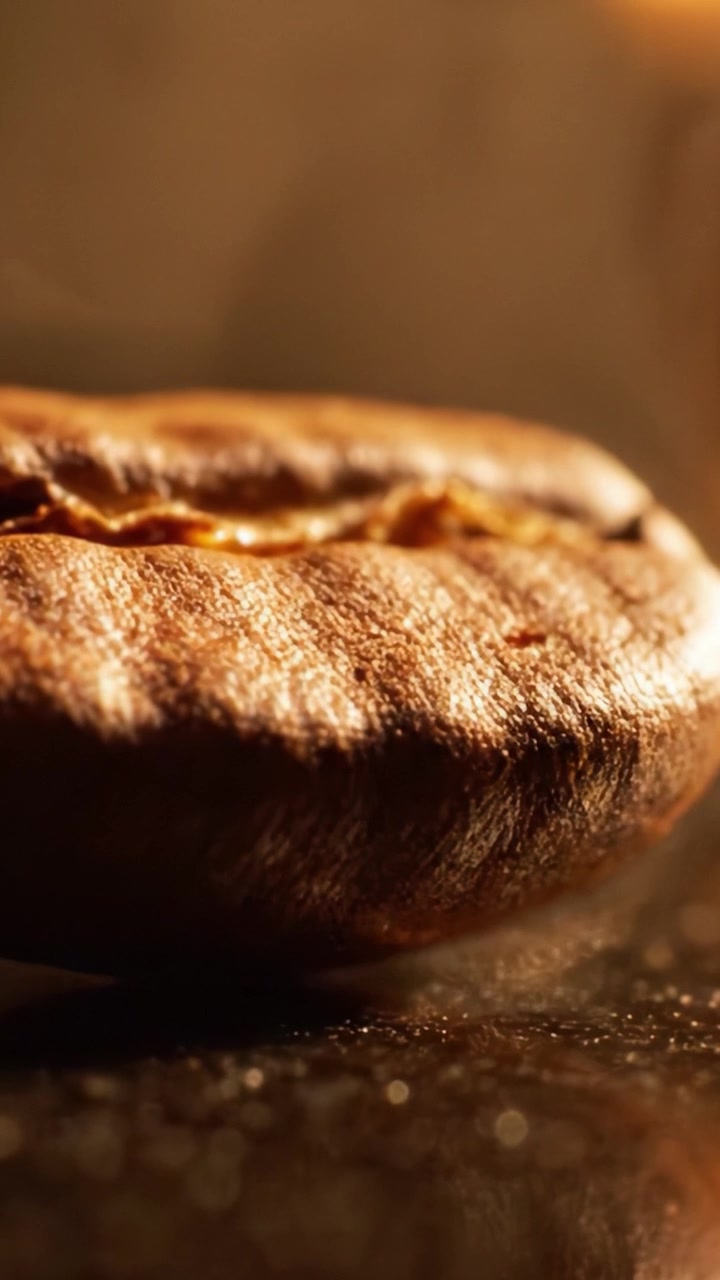 Capturing the Elegance of a Perfectly Roasted Coffee Bean: A Cinematic Exploration of Flavor and Richness in Every Detail