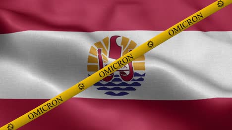 variante omicron y franja de prohibición en la bandera de la polinesia francesa