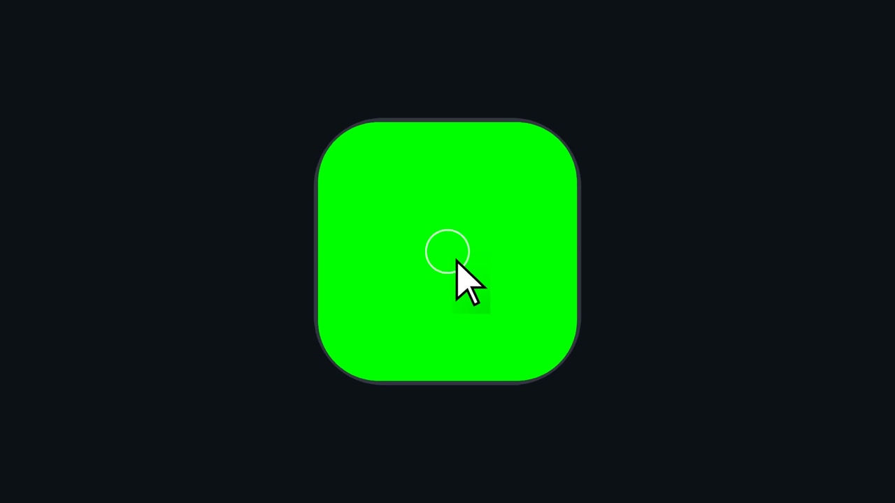 Computer Mouse Cursor Clicking on Green Square Button