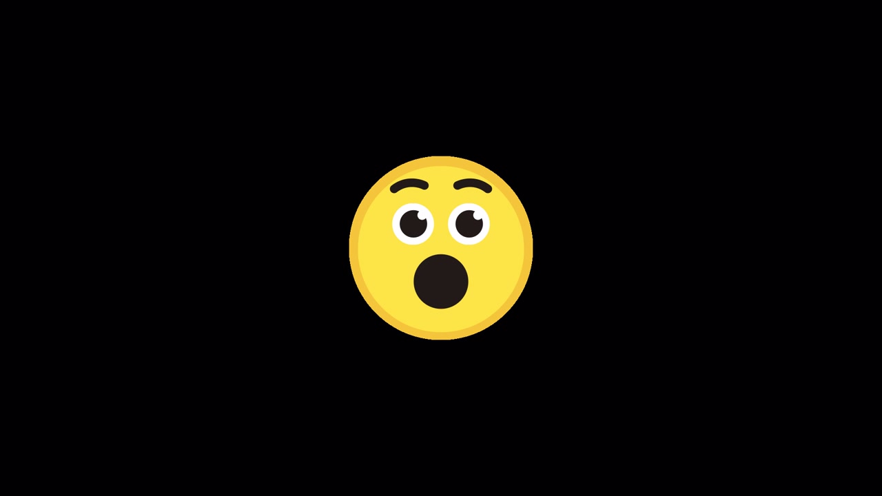 Animated Yellow Emoji Face Showing Surprise and Yawning