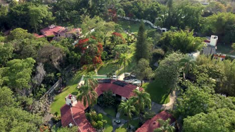 aerial shot of a beautiful house