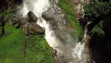 aerial view, vachiratharn waterfall in chiang mai, thailand.