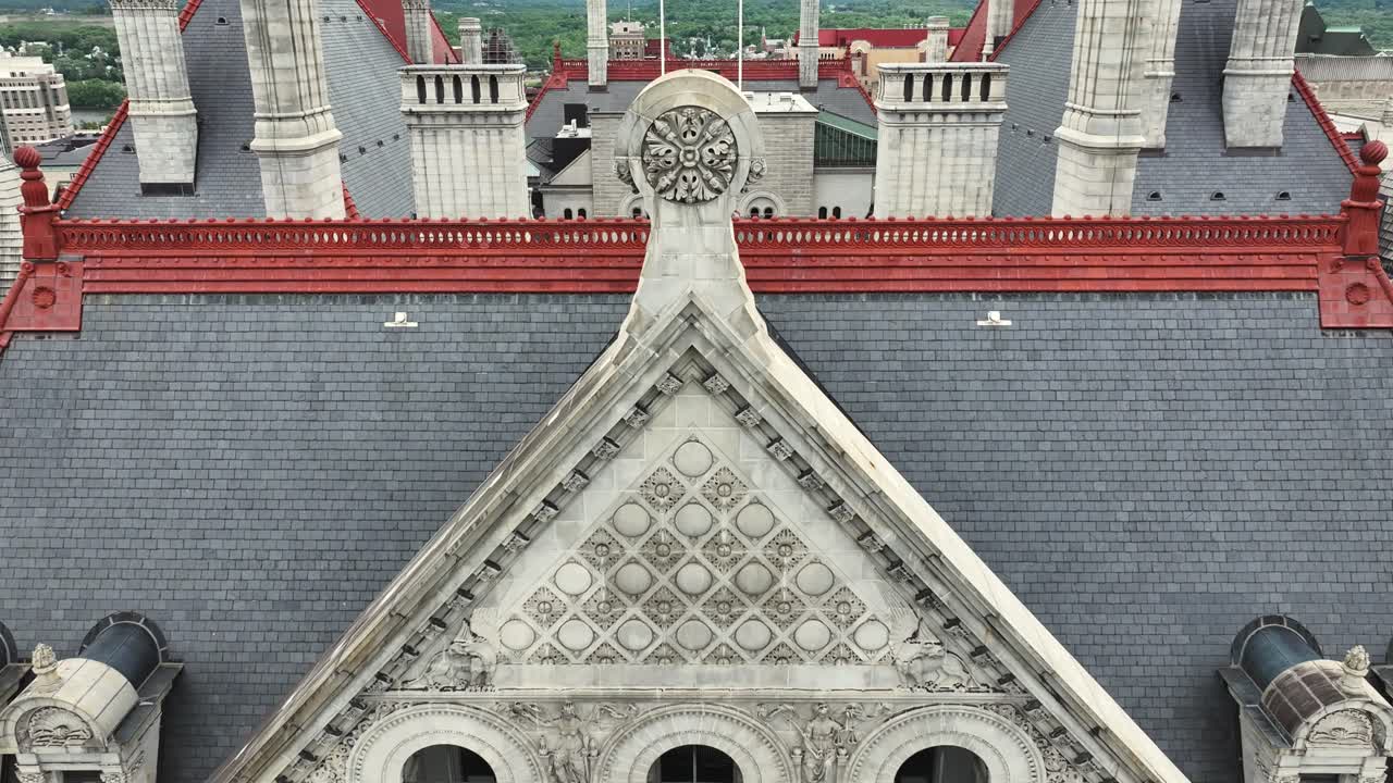 Old Architecture in Albany, New York drone view