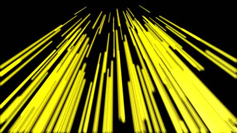 yellow neon, glowing moving streams of light. flying wave energy line. abstract 3d animation on a black background.