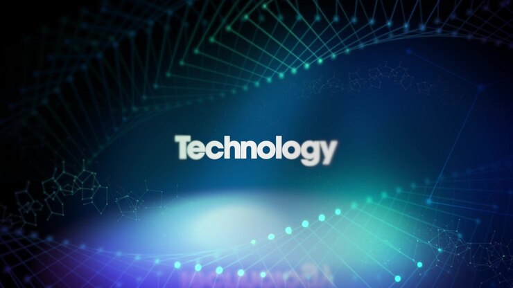 grafico di flusso di tecnologia titolo grafica blu di tecnologia