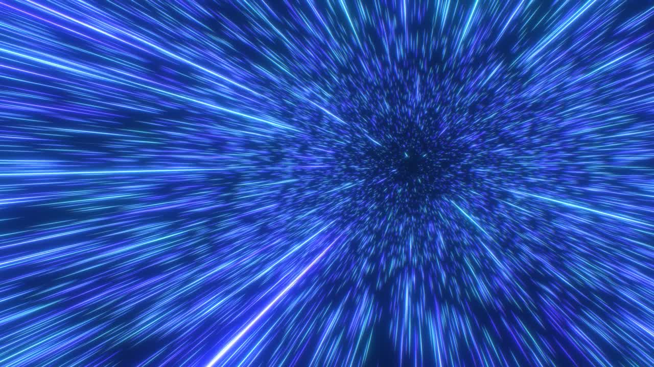 infinitos rayos láser de neón vuelan a la velocidad de la luz en el espacio exterior - animación de fondo de movimiento de bucle vj sin costuras de 4k