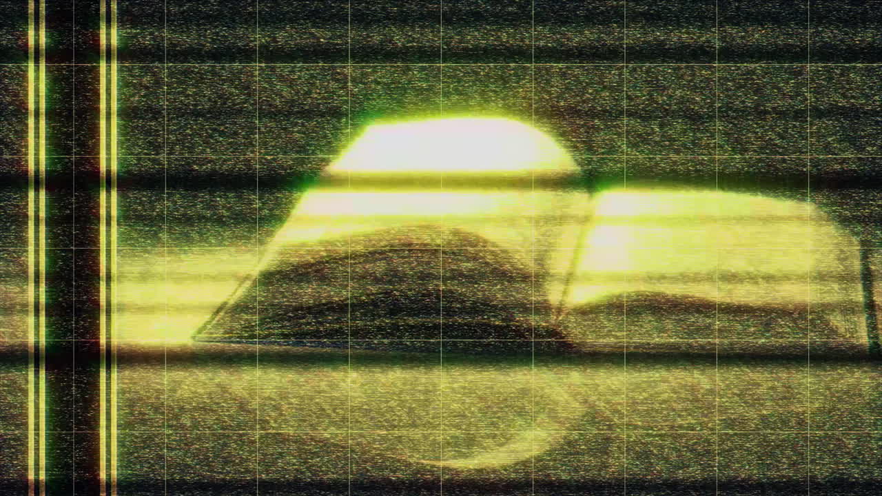Distorted Book Image with TV Static