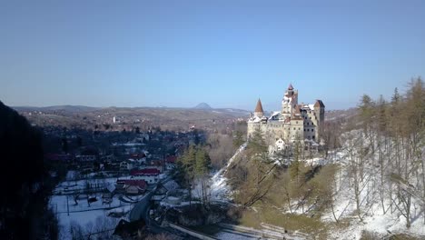 bran castle known as dracula's castle on a sunny winter day in bran, brasov, transylvania, romania