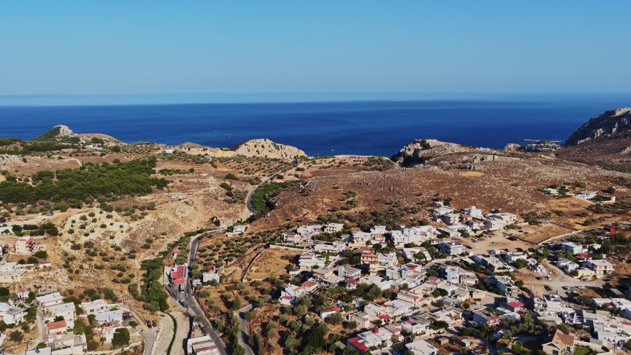 Aerial View of a Coastal Town by the Sea