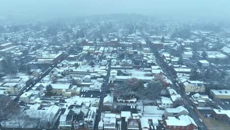 snow covered town