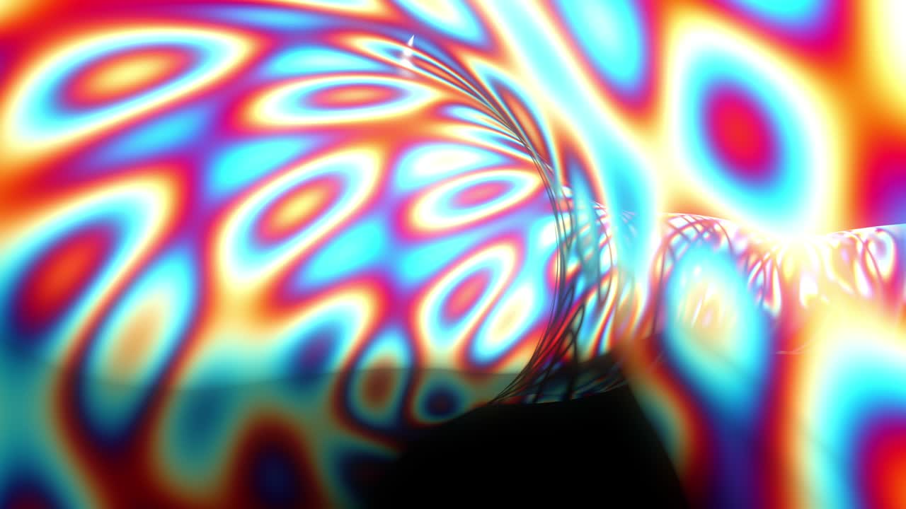 Flight in 3D abstract sci-fi tunnel seamless loop. VJ motion graphics for music video