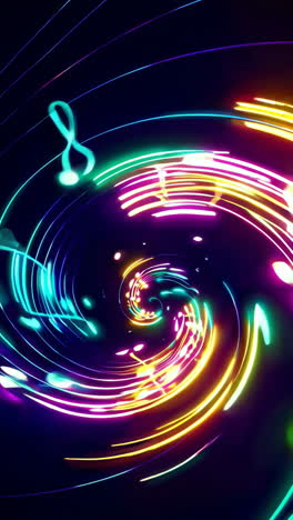 colorful music notes spiral