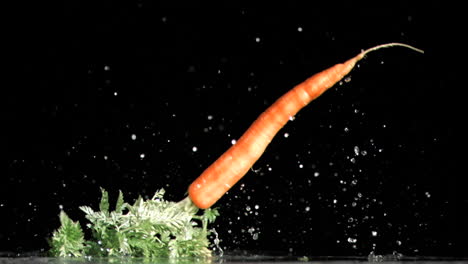 Carrot-falling-in-super-slow-motion