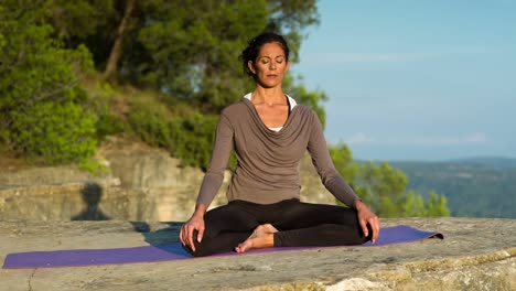 woman doing yoga outside 11