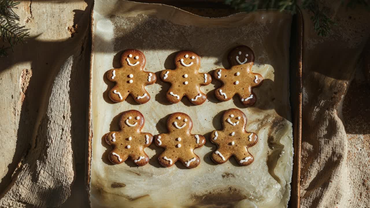 galletas de pan de jengibre para hombres en una sábana de hornear