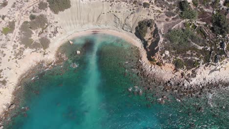 Aerial-drone-video-from-western-Malta,-Mgarr-area,-Fomm-ir-Rih-bay