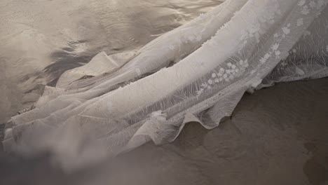 wedding dress on the beach
