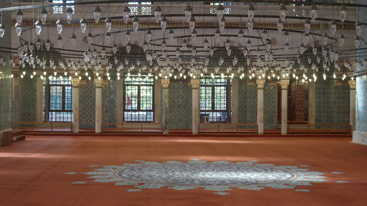 Inside the Grand Mosque in Istanbul, Turkey
