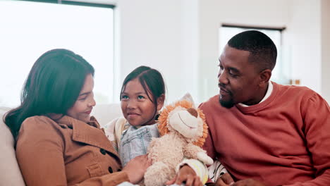 happy, conversation and children with parents