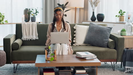 woman, laptop and interior designer in house