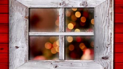 christmas lights seen through window 4k
