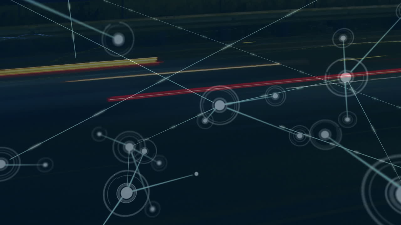 도시 풍경에 대한 연결 네트워크의 애니메이션