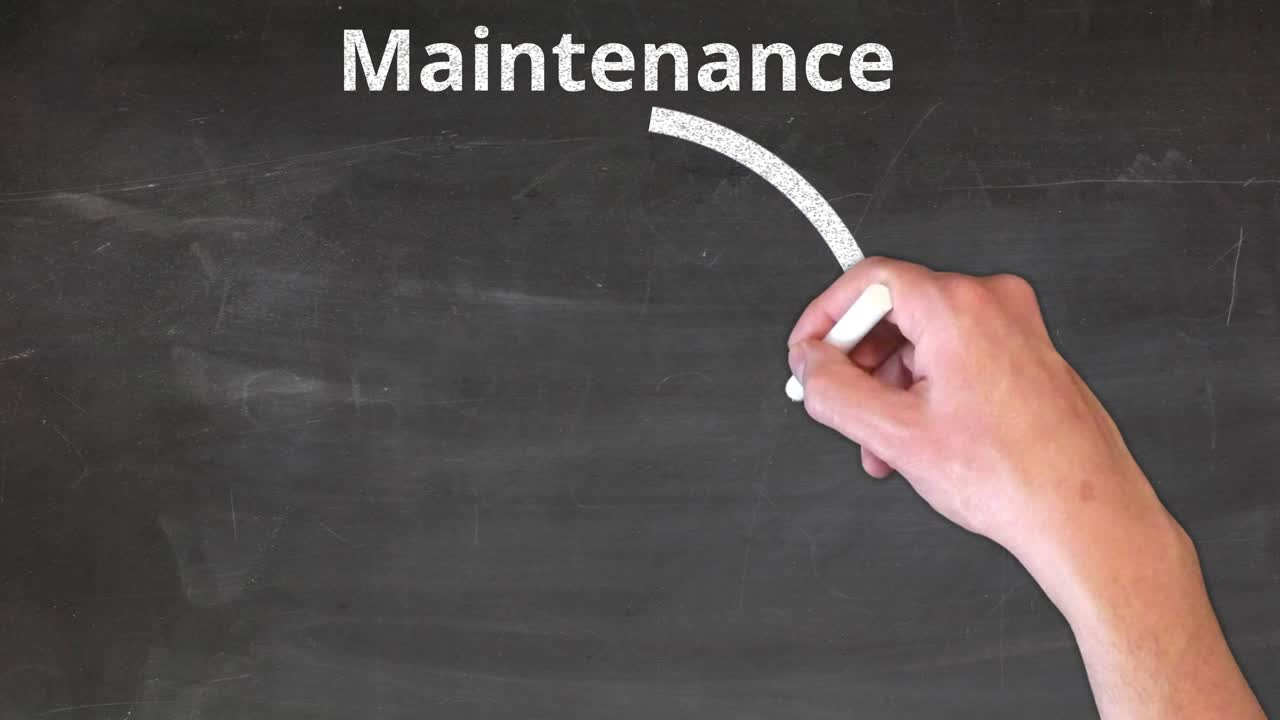 объяснение круговой диаграммы технического обслуживания, написанное от руки на доске