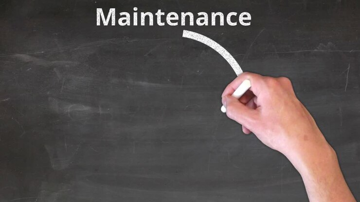 Maintenance Pie Chart Explainer Handwritten on the Blackboard