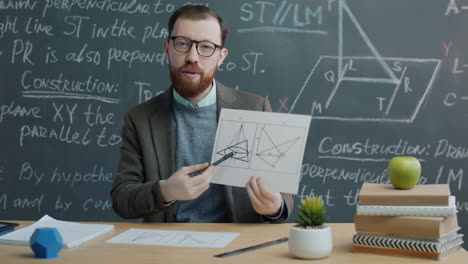 math teacher explaining geometry concepts