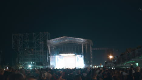 musical festival with vibrant performance and crowd enjoying the night