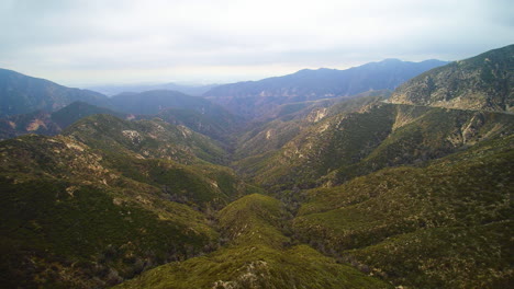 drone footage of lush ravine in angeles national forest southern california