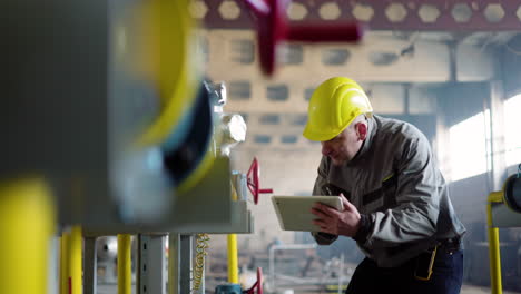 worker with hardhat at the factory