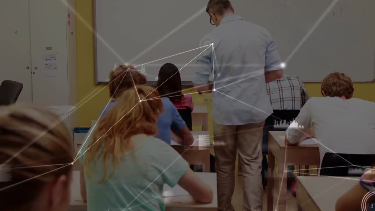 animación de la red de conexiones entre maestros y estudiantes varones