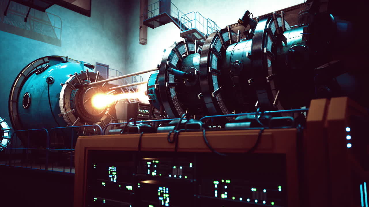 High tech energy chamber generating intense plasma in industrial facility