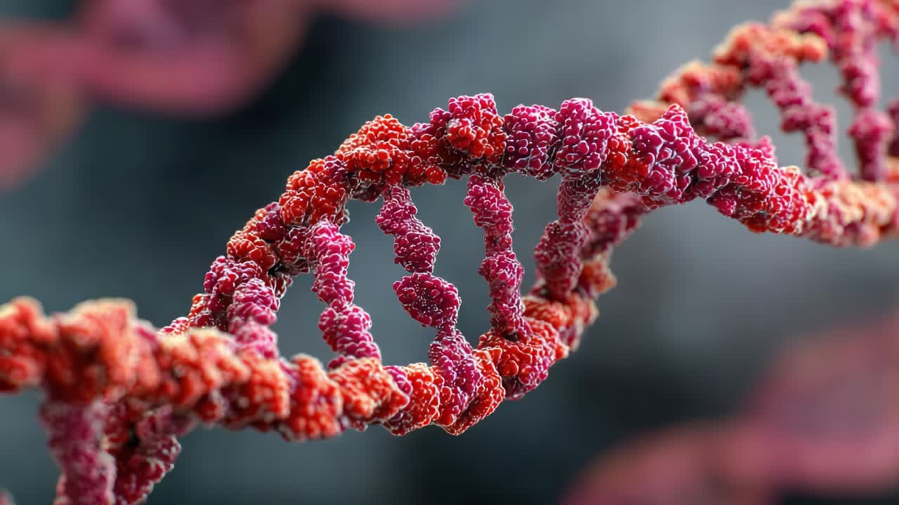 Stunning Close-Up Visualization of DNA Helix Illustrating Genetic Structure and Complexity, Showcasing the Beauty of Life's Molecular Blueprint