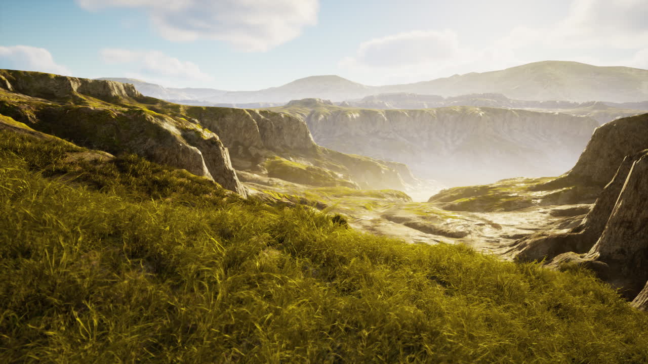 평화로운 산 계곡 풍경