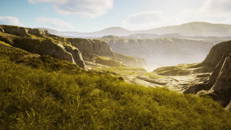 serene mountain valley landscape