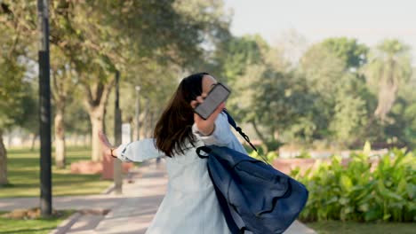 indian girl dancing in a park