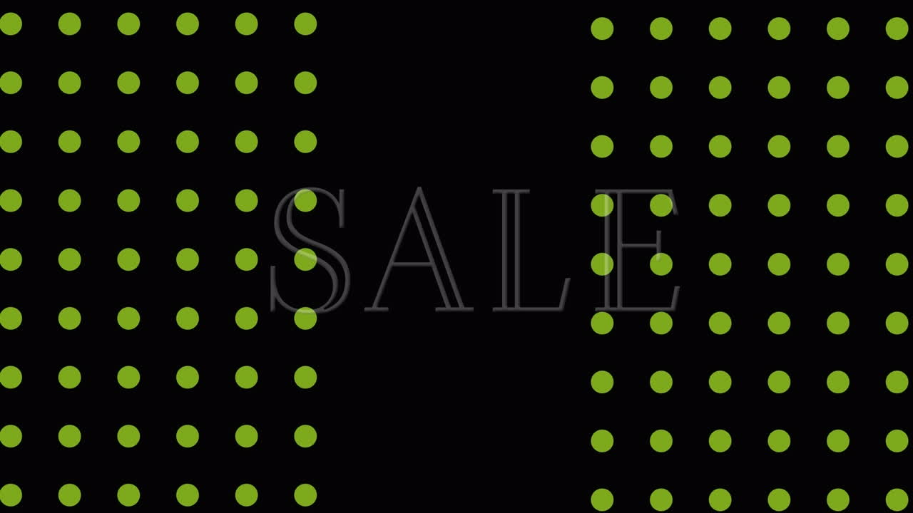 블랙 스페이스에서 뇌, 삼각형, 점 및 파동에 대한 판매 애니메이션