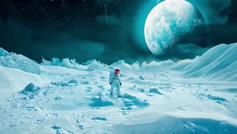 an astronaut walking on the moon