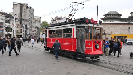 vintage tram in istanbul