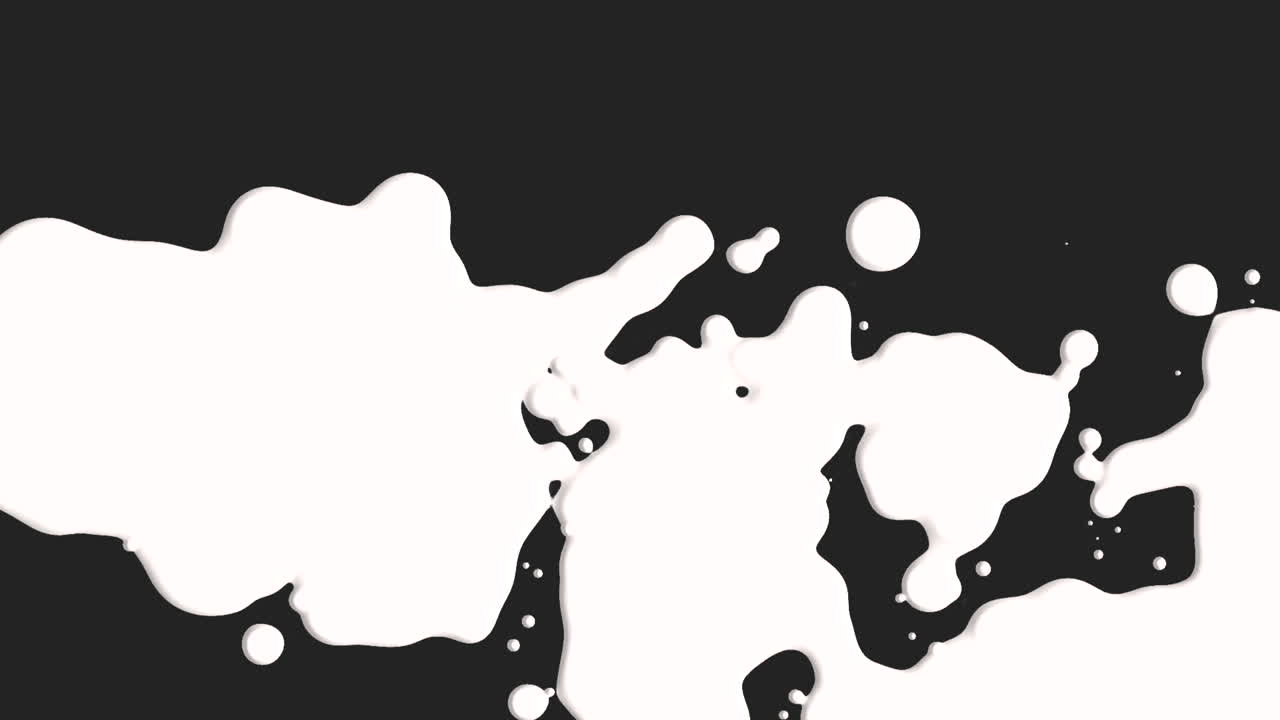 абстрактная белая жидкость и брызги пятна на черном градиенте