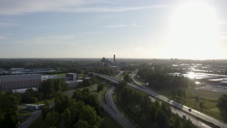 Morning-sunrise-in-small-town-of-Sweden