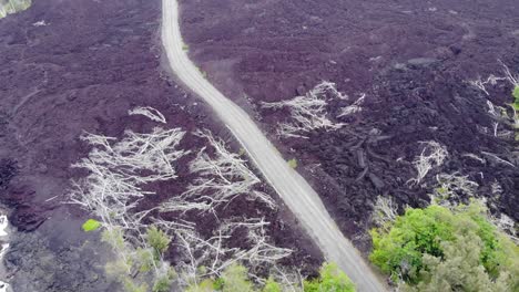 fly over of 2018 lava flow in hawaii puna district