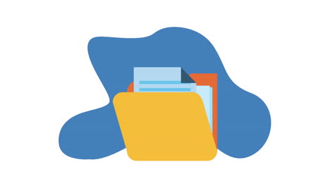 animación de datos de archivos de carpetas