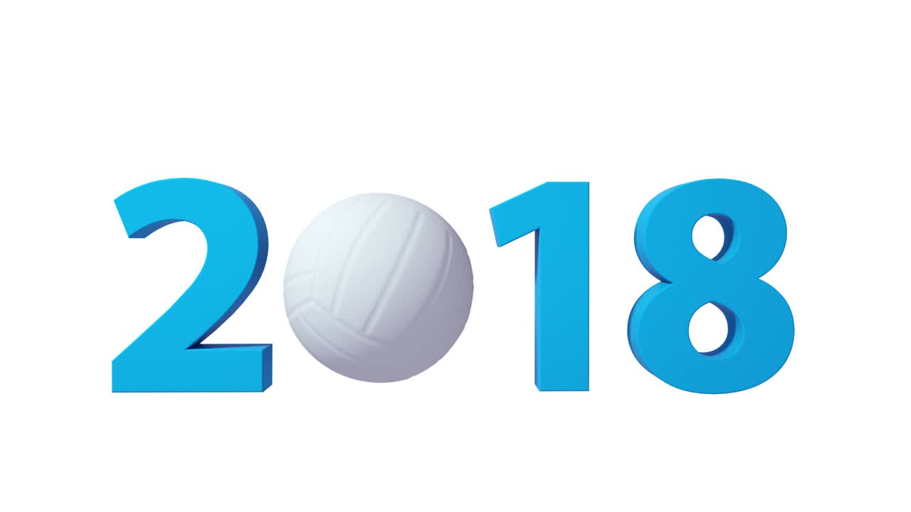Volleyball 2018 design background on a White Background