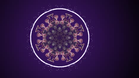 video de animación en 3d de una bacteria en movimiento dentro de un círculo brillante sobre un fondo negro.